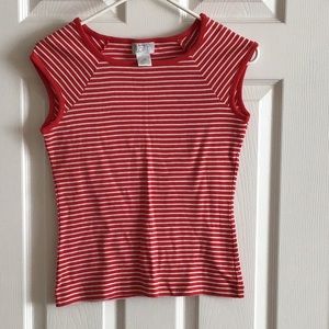 Sleeveless striped tee